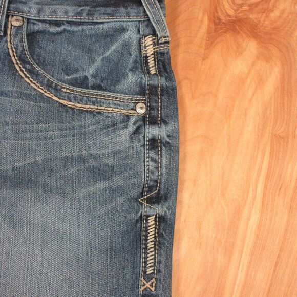 ARIAT M5 Gambler Stackable Straight Fit Straight Leg Denim Jeans Mens Sz 32x30 - Picture 8 of 16